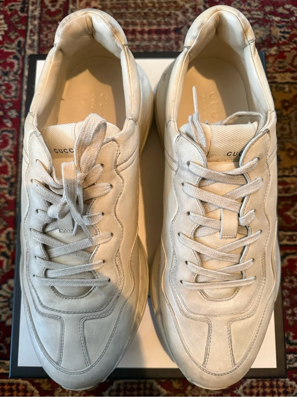 Gucci Rhyton Distressed - Men's Off-White Chunky Sneakers